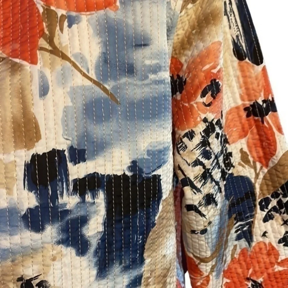 NWOT‎ Alfred Dunner Jacket Tangerine Flowers Design Size 8P